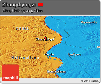 Political Panoramic Map of Zhangdiyingzi