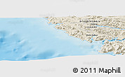 Shaded Relief Panoramic Map of the area around 50° 31' 50" N, 128° 16' 30" W