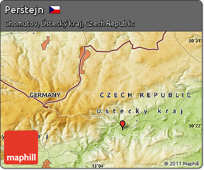 Physical Map of Perštejn