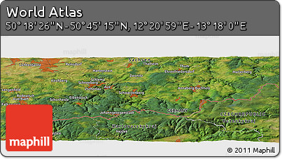 Satellite Panoramic Map of the Area around 50° 31' 50" N, 12° 49' 29" E