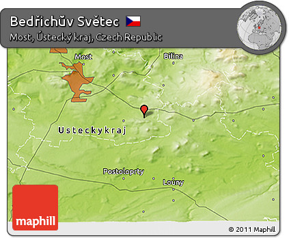 Physical 3D Map of Bedřichŭv Světec