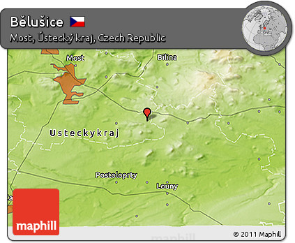 Physical 3D Map of Bělušice