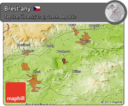 Physical 3D Map of Břešt'any