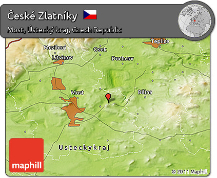 Physical 3D Map of České Zlatníky