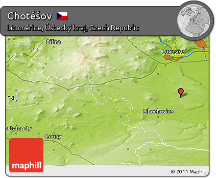 Physical 3D Map of Chotěšov
