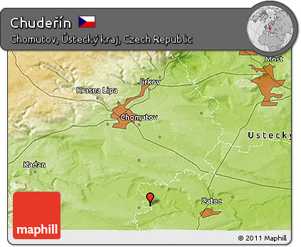 Physical 3D Map of Chudeřín