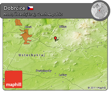 Physical 3D Map of Dobrčice