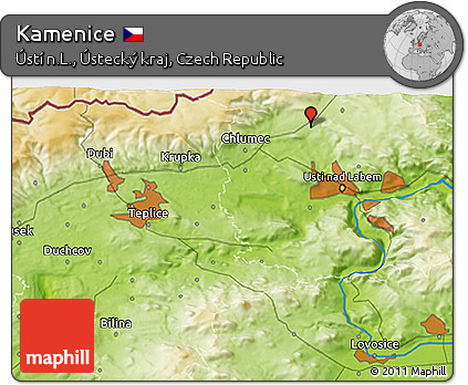 Physical 3D Map of Kamenice