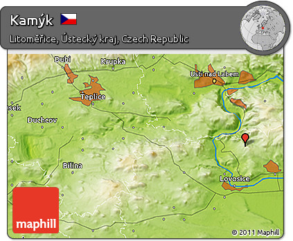 Physical 3D Map of Kamýk