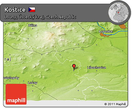 Physical 3D Map of Koštice