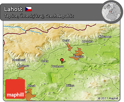 Physical 3D Map of Lahošt