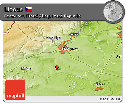 Physical 3D Map of Libouš