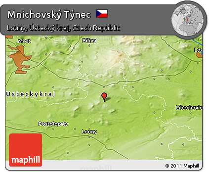 Physical 3D Map of Mnichovský Týnec