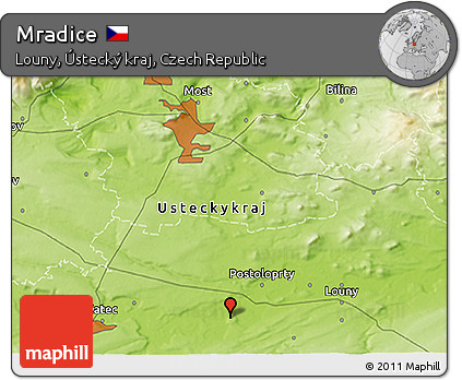 Physical 3D Map of Mradice