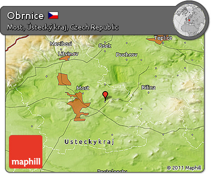 Physical 3D Map of Obrnice