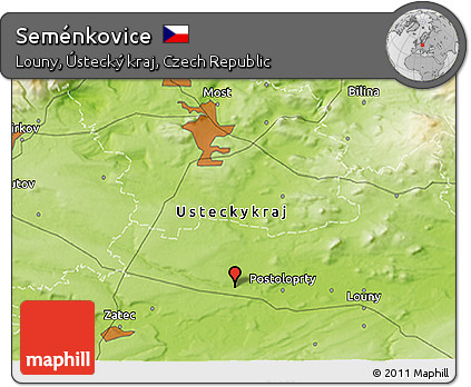 Physical 3D Map of Seménkovice