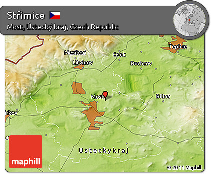 Physical 3D Map of Střimice