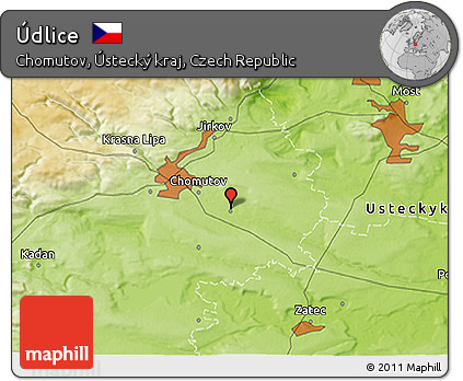Physical 3D Map of Údlice