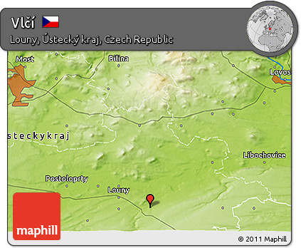 Physical 3D Map of Vlčí