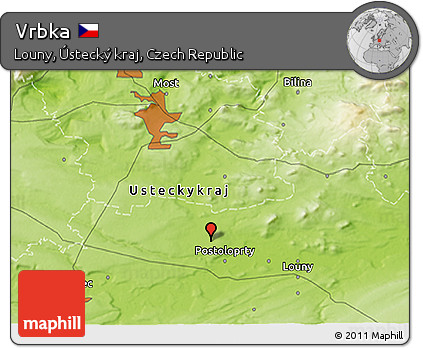 Physical 3D Map of Vrbka