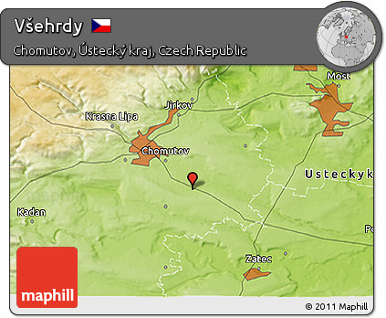 Physical 3D Map of Všehrdy