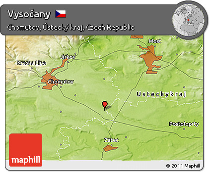Physical 3D Map of Vysočany