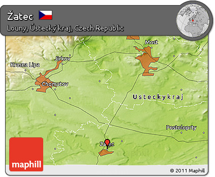 Physical 3D Map of Žatec
