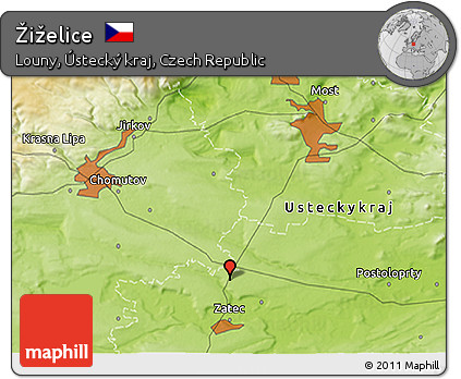 Physical 3D Map of Žiželice