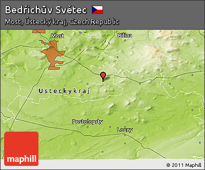 Physical 3D Map of Bedřichŭv Světec