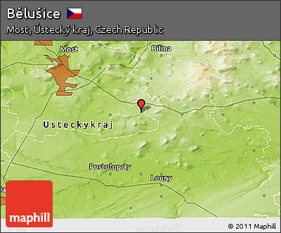 Physical 3D Map of Bělušice