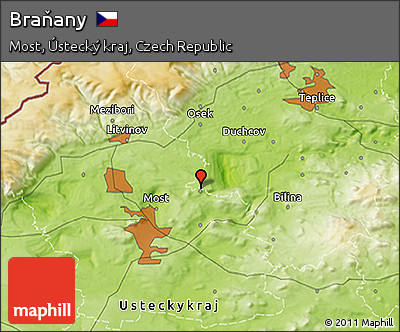 Physical 3D Map of Braňany