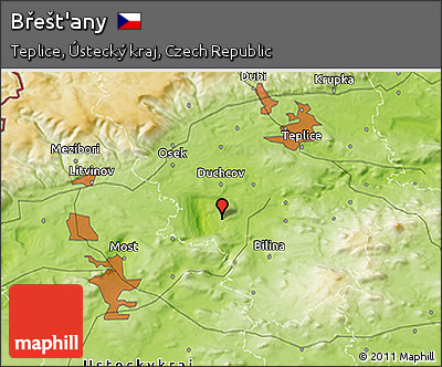 Physical 3D Map of Břešt'any