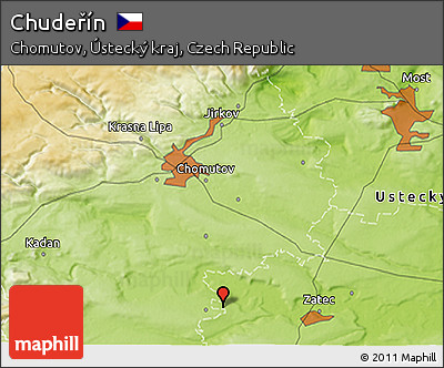 Physical 3D Map of Chudeřín
