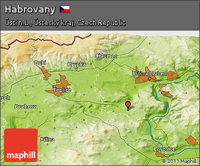 Physical 3D Map of Habrovany