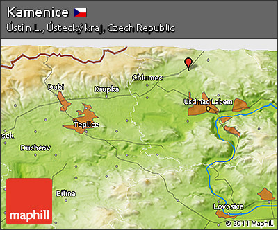 Physical 3D Map of Kamenice