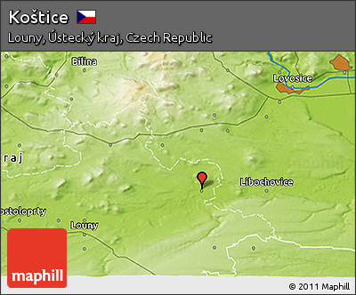 Physical 3D Map of Koštice
