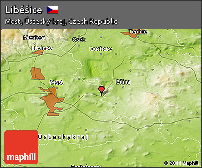 Physical 3D Map of Liběšice