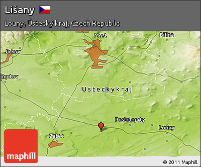 Physical 3D Map of Lišany