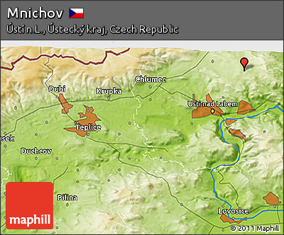 Physical 3D Map of Mnichov