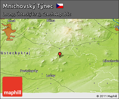 Physical 3D Map of Mnichovský Týnec
