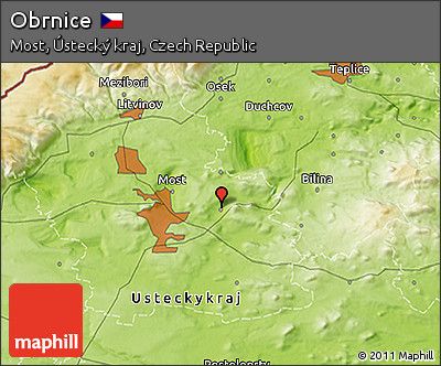 Physical 3D Map of Obrnice