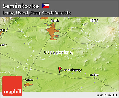 Physical 3D Map of Seménkovice