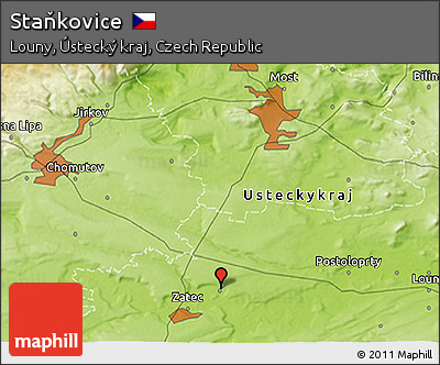 Physical 3D Map of Staňkovice
