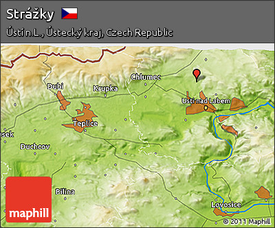 Physical 3D Map of Strážky
