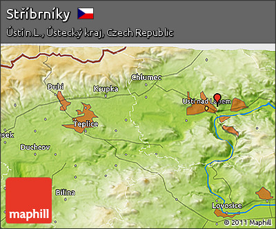 Physical 3D Map of Stříbrníky