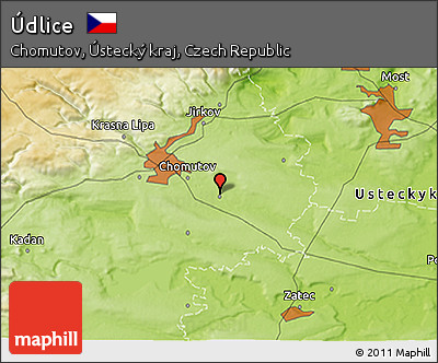 Physical 3D Map of Údlice