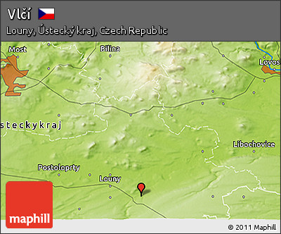 Physical 3D Map of Vlčí