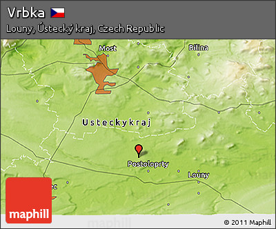 Physical 3D Map of Vrbka