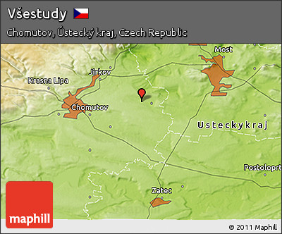 Physical 3D Map of Všestudy