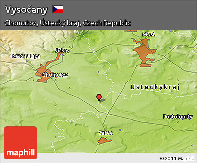 Physical 3D Map of Vysočany